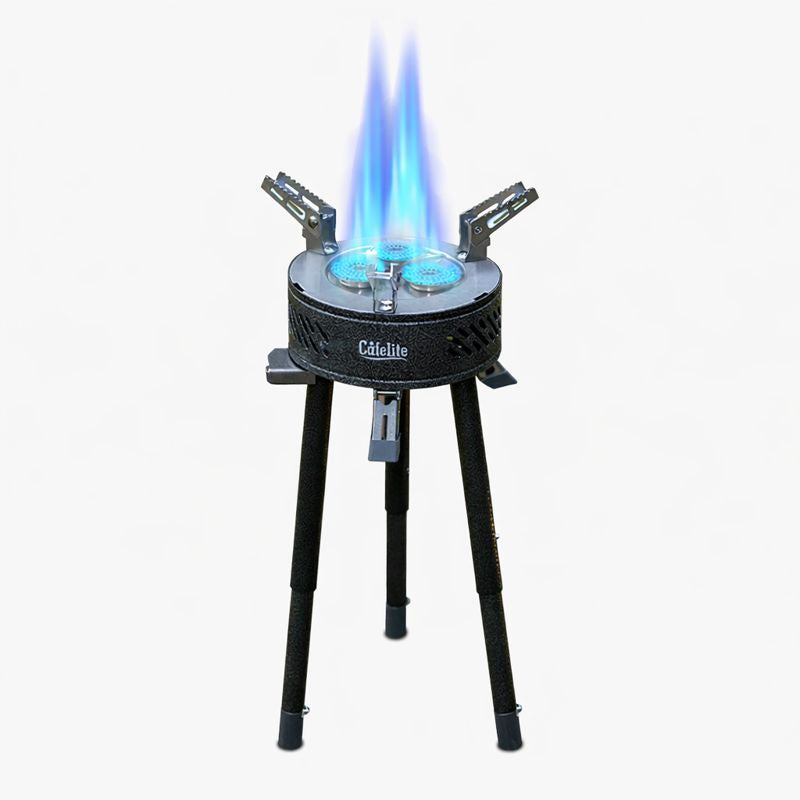 8800W windproof camping gas stove with adjustable legs for stable outdoor cooking setup
