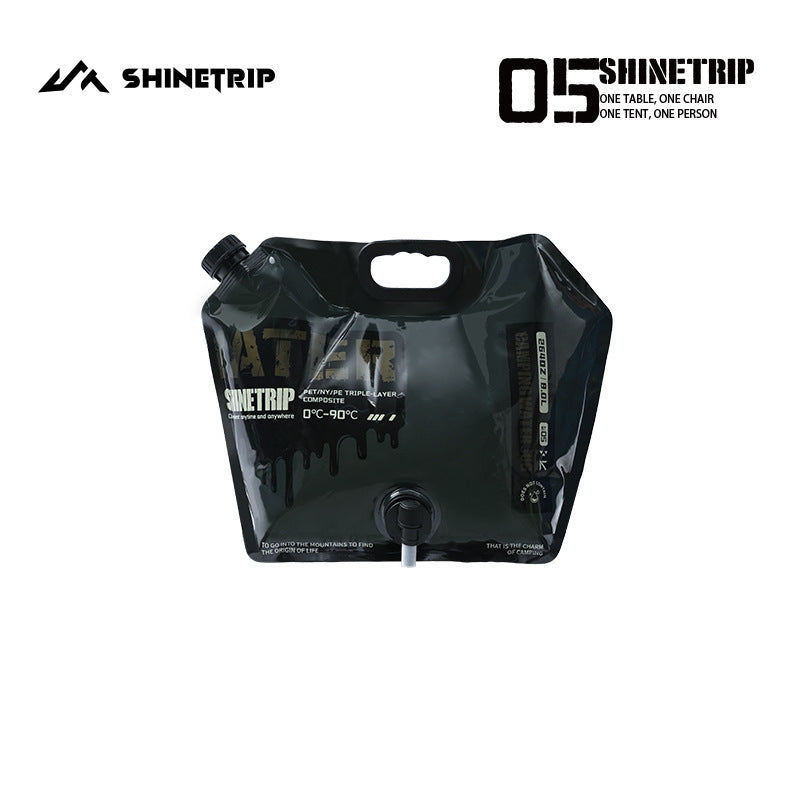 8L foldable water container in black colors on a white background