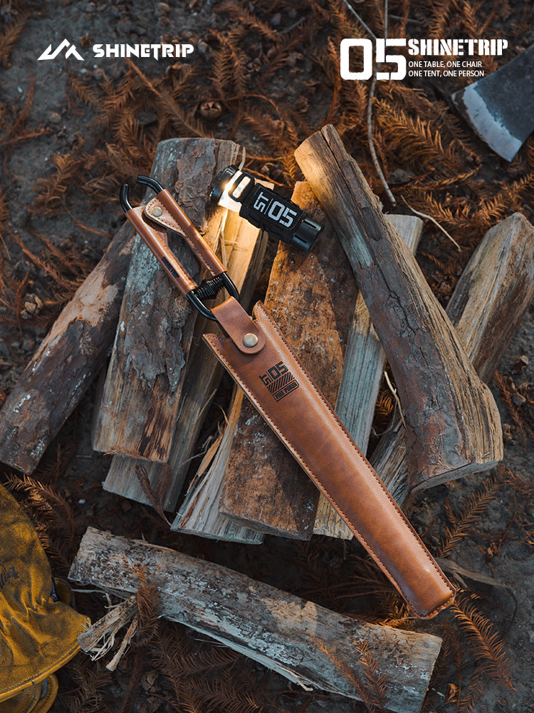 Camping Fire Tongs with Leather Case detail image