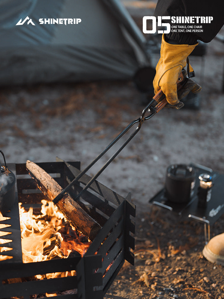 Camping Fire Tongs with Leather Case detail image