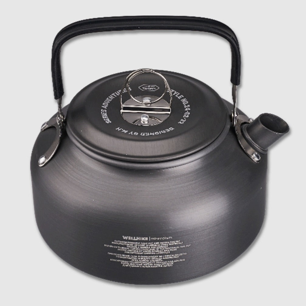 Anodized aluminum camping pot showing durable and heat-resistant surface