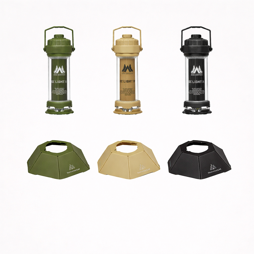 Camping lantern with removable shade for flexible tent and campsite lighting
