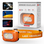 Campstone orange lightweight USB-C rechargeable outdoor headlight