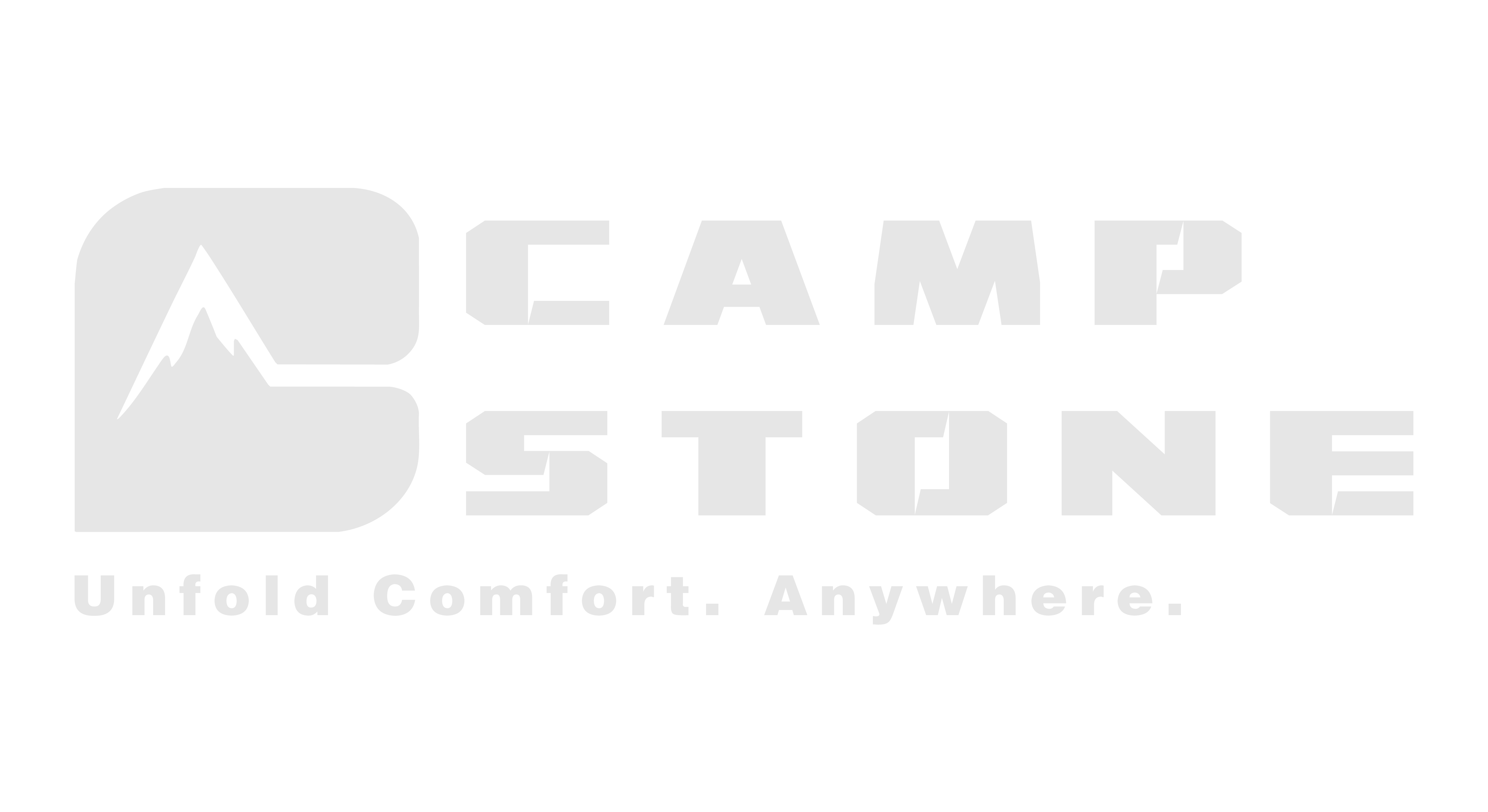 Camp Stone logo with tagline on a white background