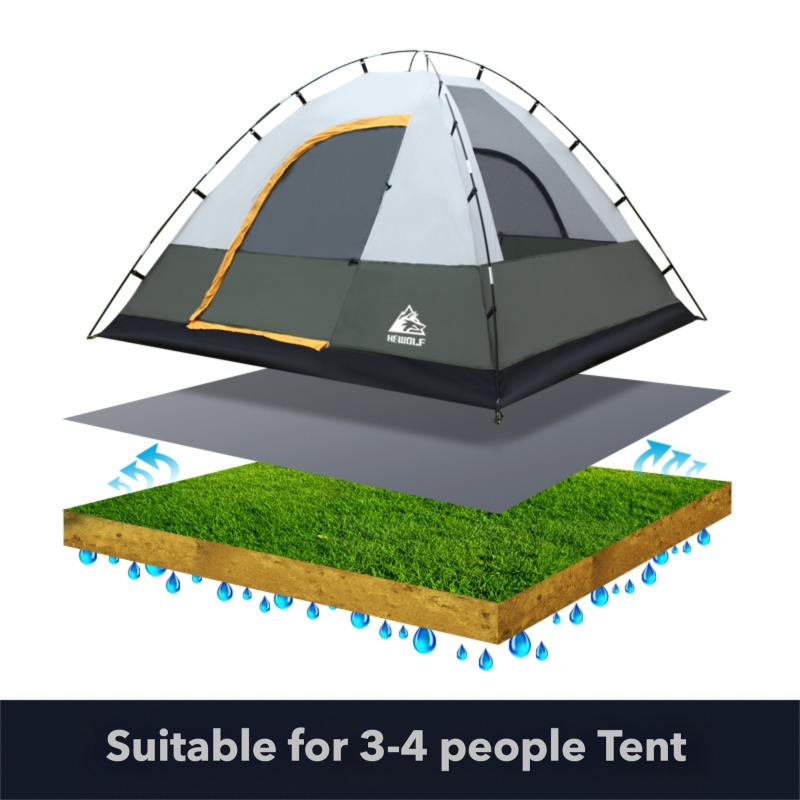 Campstone waterproof Oxford ground sheet used under 3-4 person tent, camping footprint for moisture protection