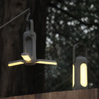 Campstone rechargeable foldable camping lantern providing soft ambient light when hanging inside a tent at night