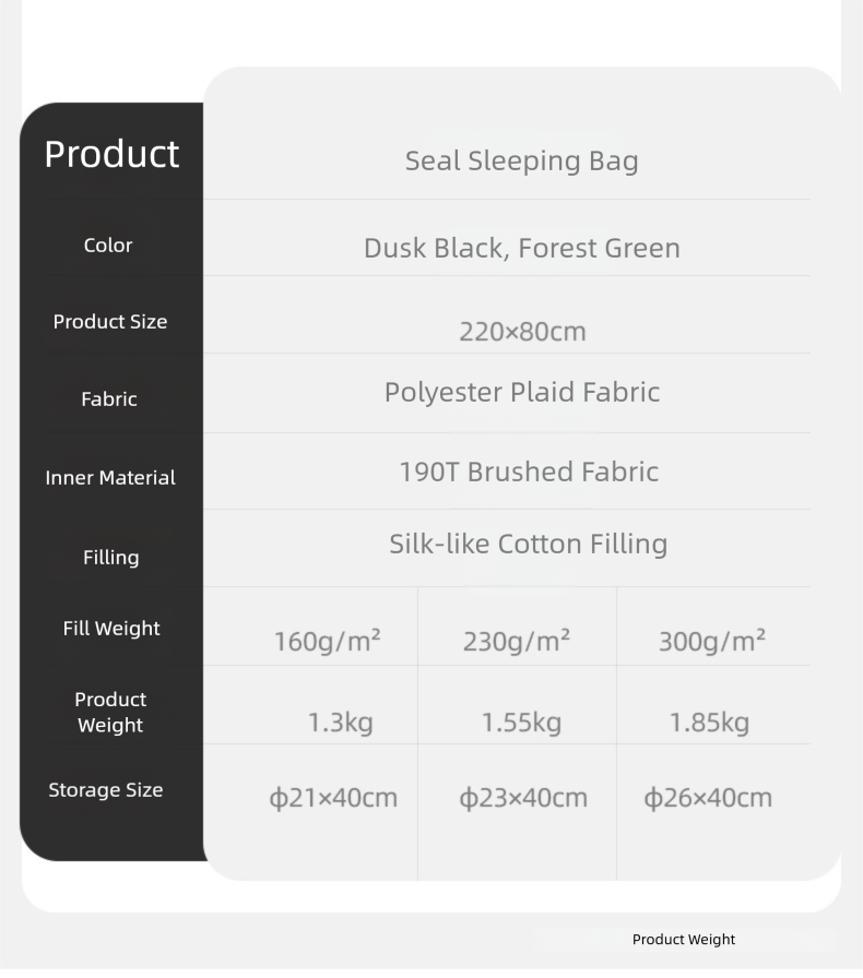 Lightweight Envelope Camping Sleeping Bag detail image