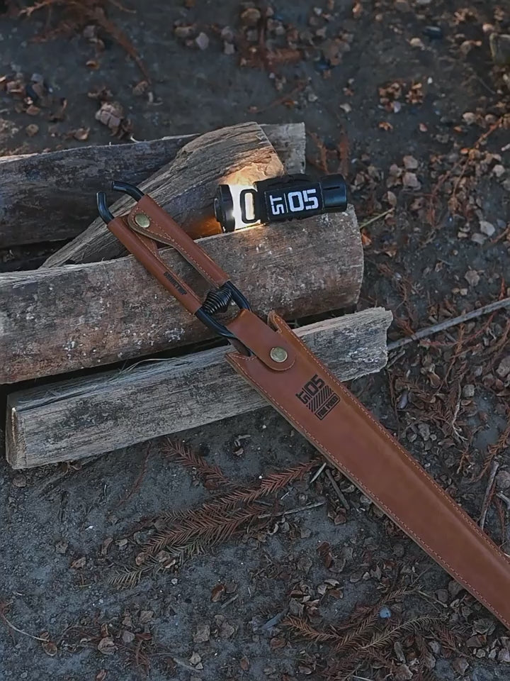 video featuring camping fire tong for its use and premium quality