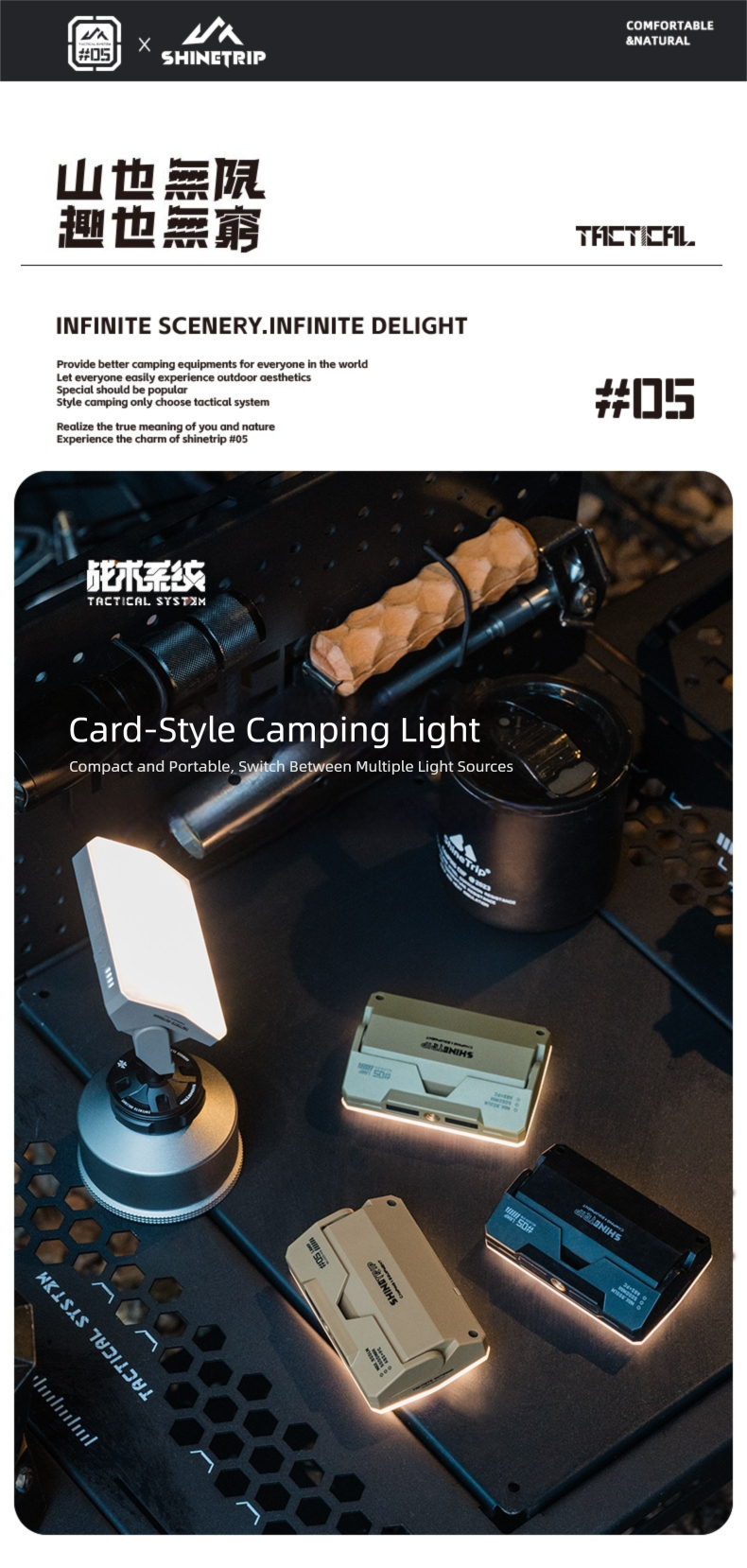 Rechargeable Card Camping Light detail image