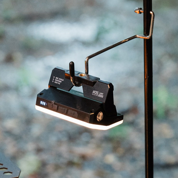 rechargeable card camping light mounted on adjustable lantern stand